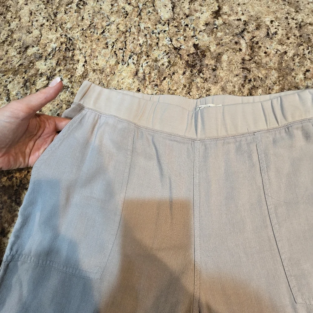 Faherty AIRLIE PANT in STONE Linen Blend Women's Size Medium - Picture 6 of 11
